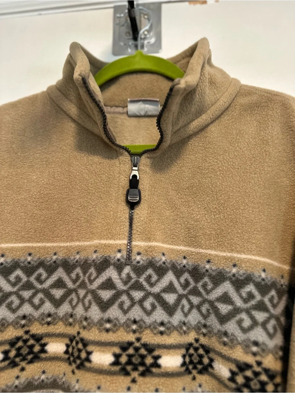 VTG Fieldmaster Nordic Fair Isle Aztec SzXL 1/4 Zip Colorblock fleece sweater.